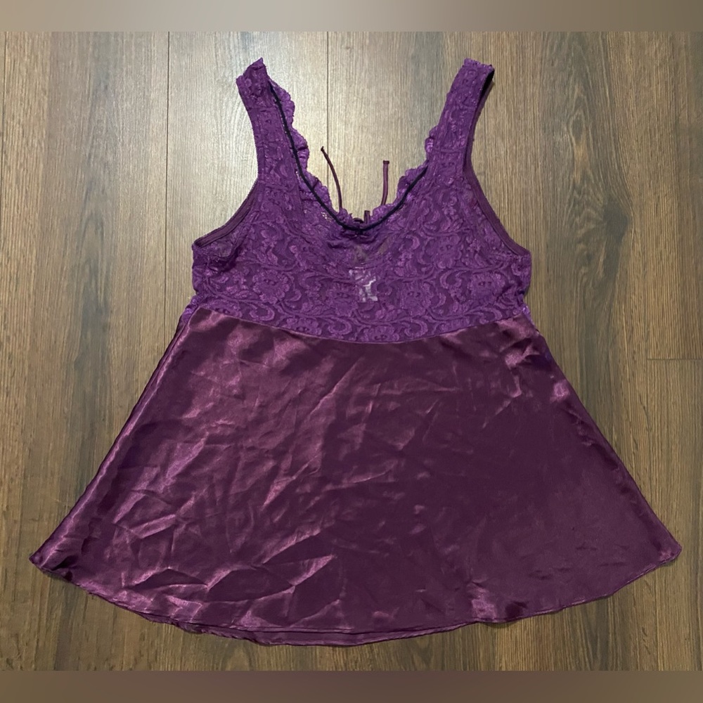 Women’s Cinema Etoile Purple Satin & Lace Sleepwear Set M - Picture 6 of 12